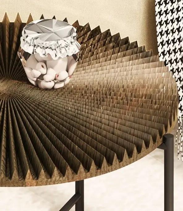 Radial - Pattern Coffee And End Table Set Waterproof Cover, Distressed Cylindrical Design (Set of 2) by Unique Piece Furniture