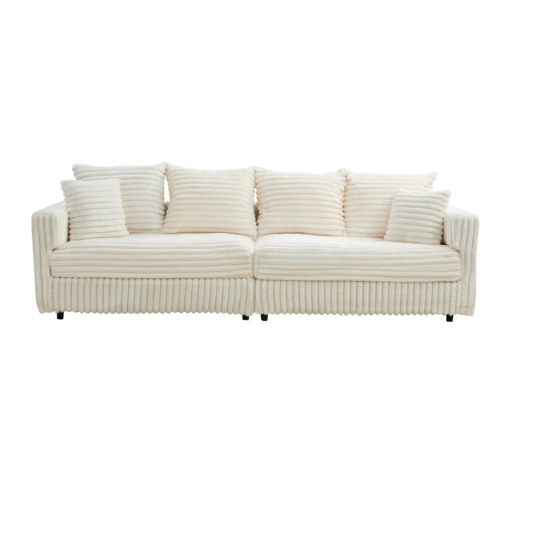 Modern Comfy Upholstered 4 Seat Sofa Cloud Couch, Deep Seat With Soft Pillows by HouseOfZazla