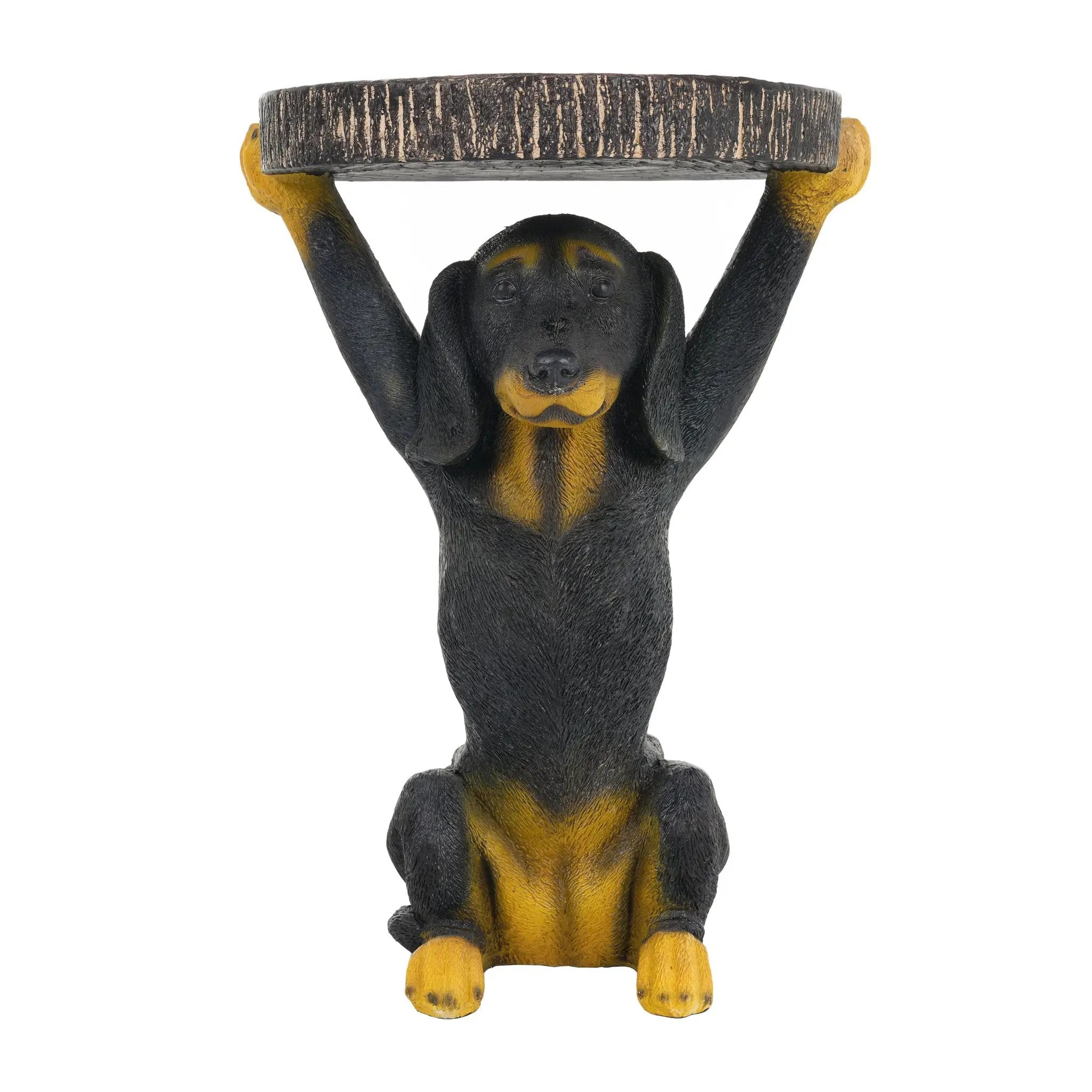 22.17'H Black Dog Side Table Pedestal End Table Stool by HouseOfZazla