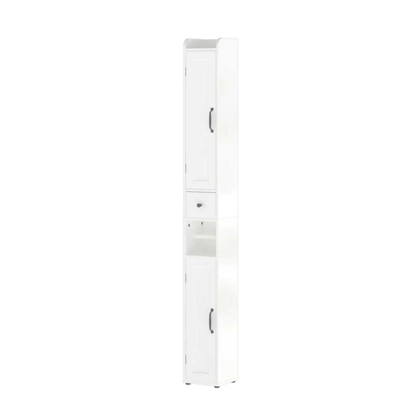 Slim Tall Bathroom Storage Cabinet With Adjustable Shelves, 2 Doors Freestanding Cabinet - White by Unique Piece Furniture