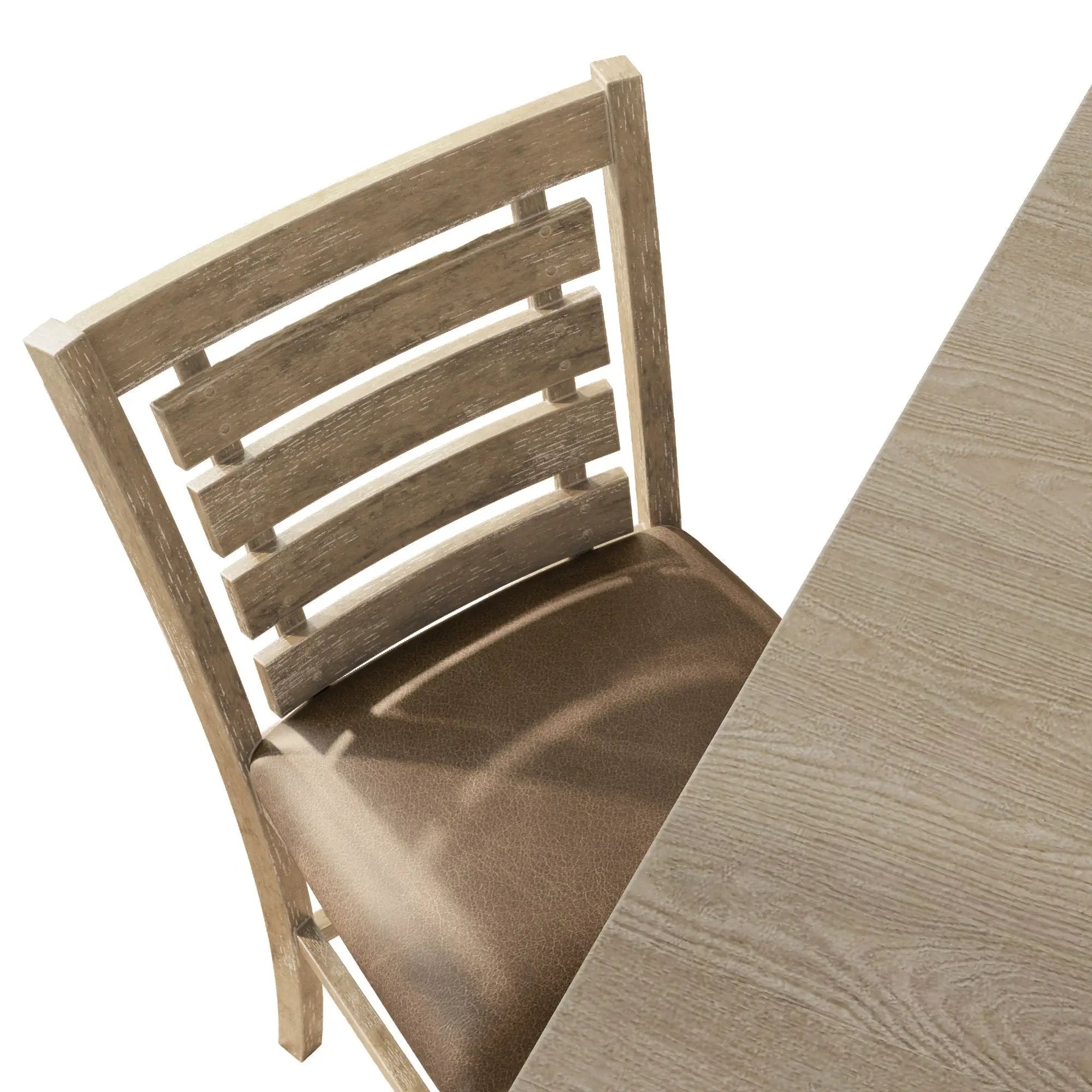 Dining Counter Height Chairs Modern Farmhouse Rustic Look Distressed Design Ladderback Solid Wood (Set of 2) - Grayish Brown by Unique Piece Furniture