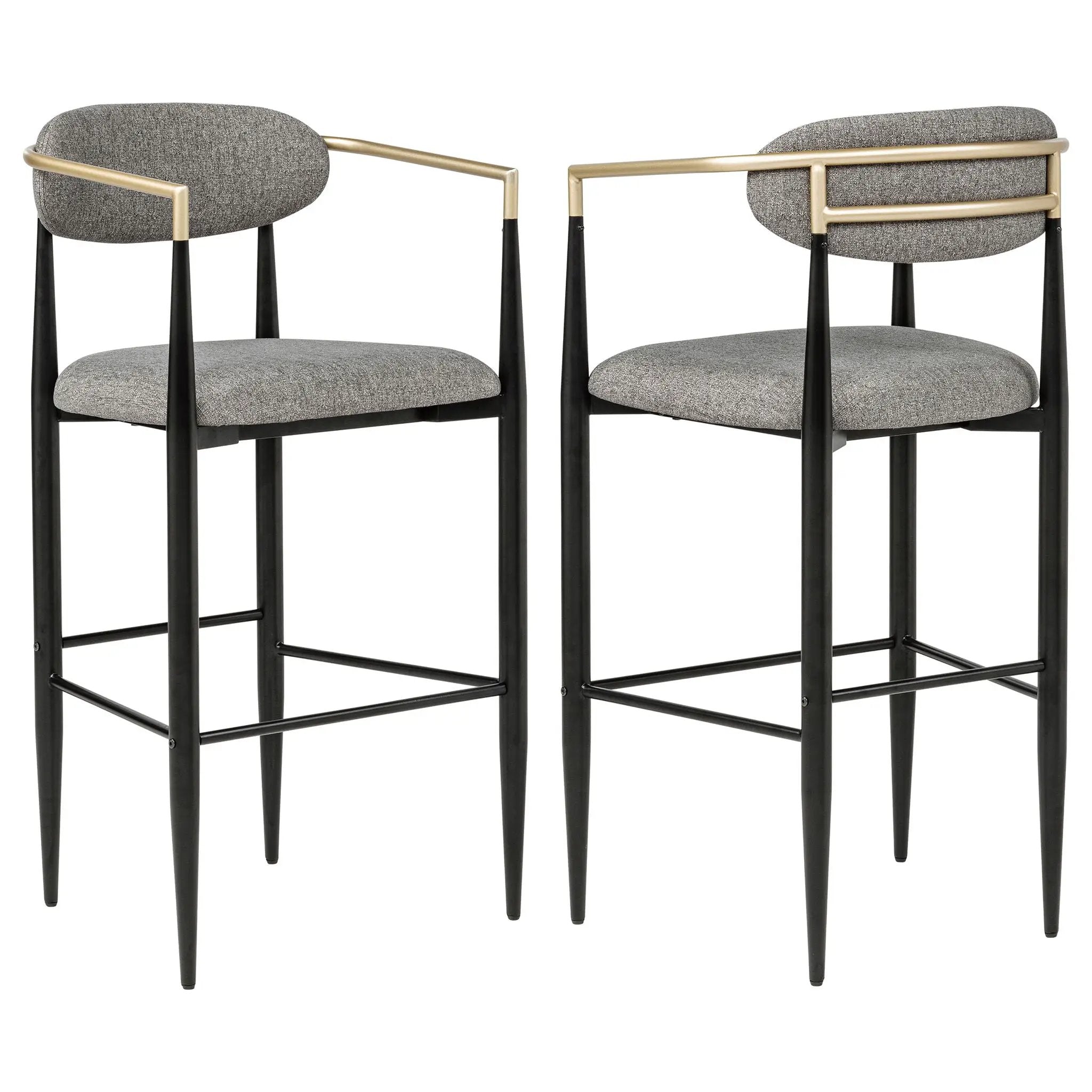 Tina Fabric Upholstered Bar Chair Dark Grey (Set of 2) by Unique Piece Furniture
