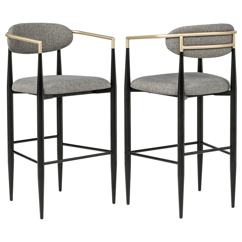 Tina Fabric Upholstered Bar Chair Dark Grey (Set of 2) by Unique Piece Furniture