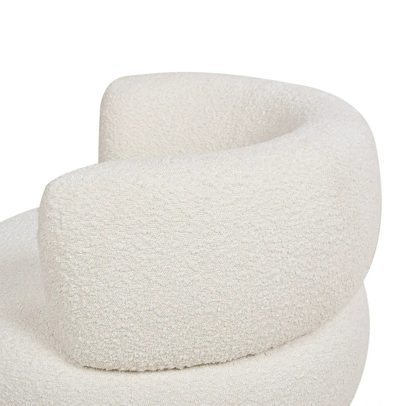 Fuji - 360 Swivel Low Barrel Back Accent Chair - Ivory White by Unique Piece Furniture