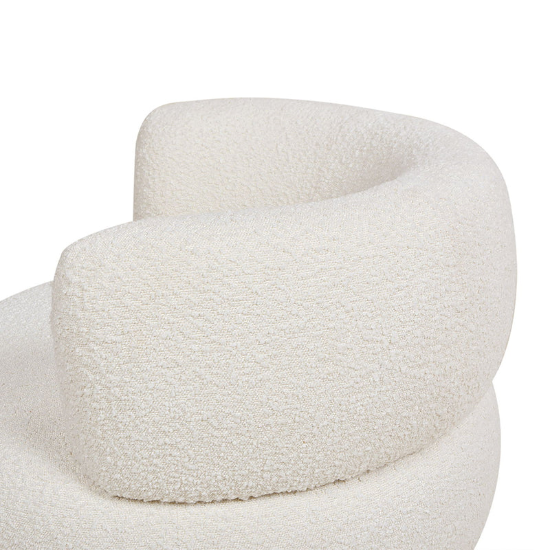 Fuji - 360 Swivel Low Barrel Back Accent Chair - Ivory White by HouseOfZazla