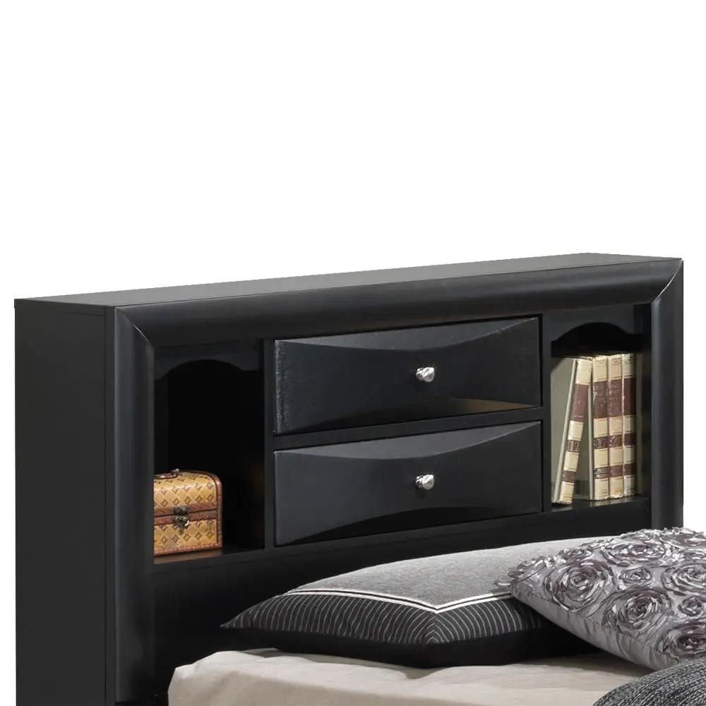 Modern Design Storage Bed With Bookcase Headboard by HouseOfZazla