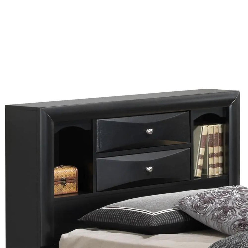 Modern Design Storage Bed With Bookcase Headboard by HouseOfZazla