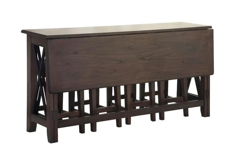 Drop Leaf Table With 4 Stools - Dark Brown by Unique Piece Furniture