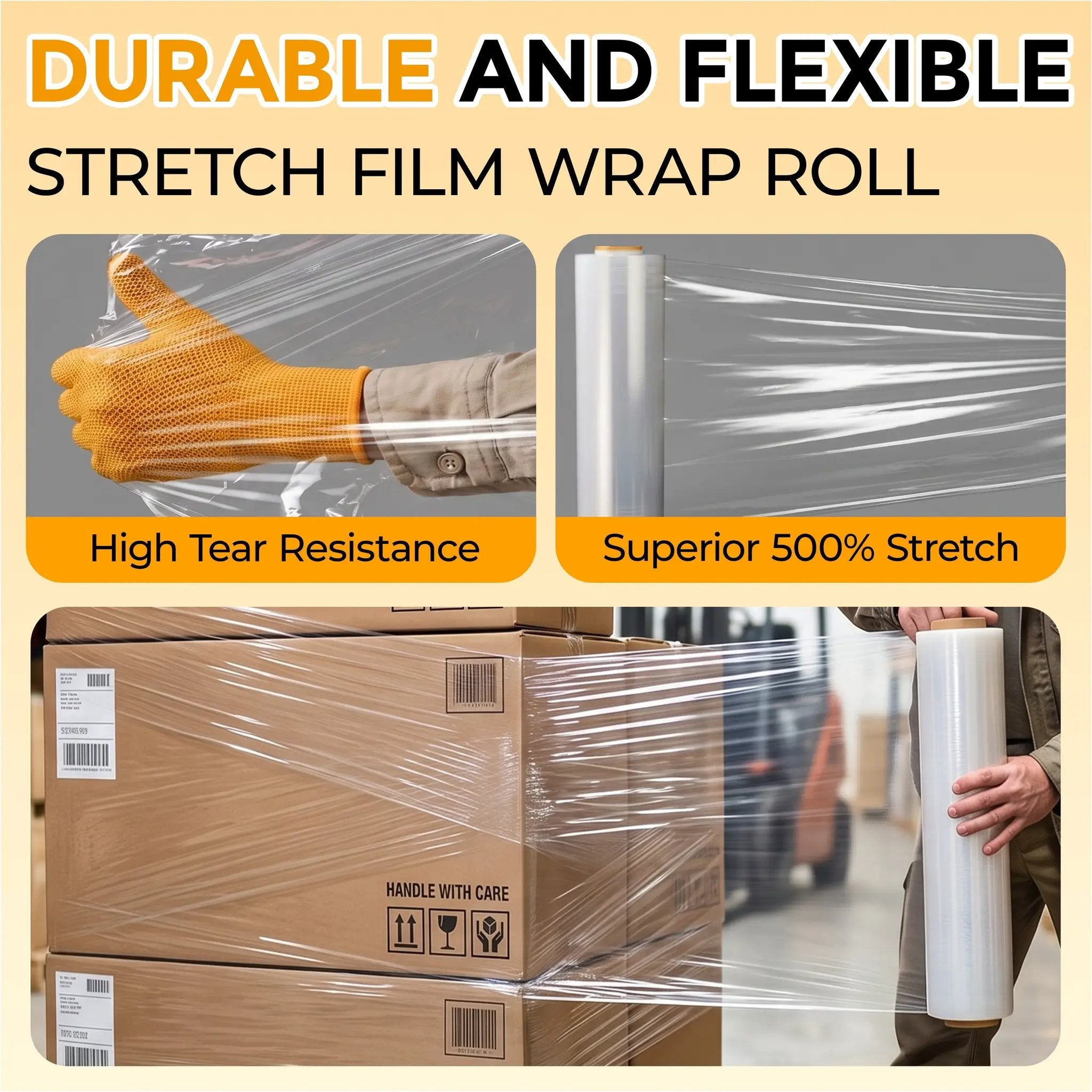Stretch Wrap Film Roll, 1000ft Industrial Strength by HouseOfZazla