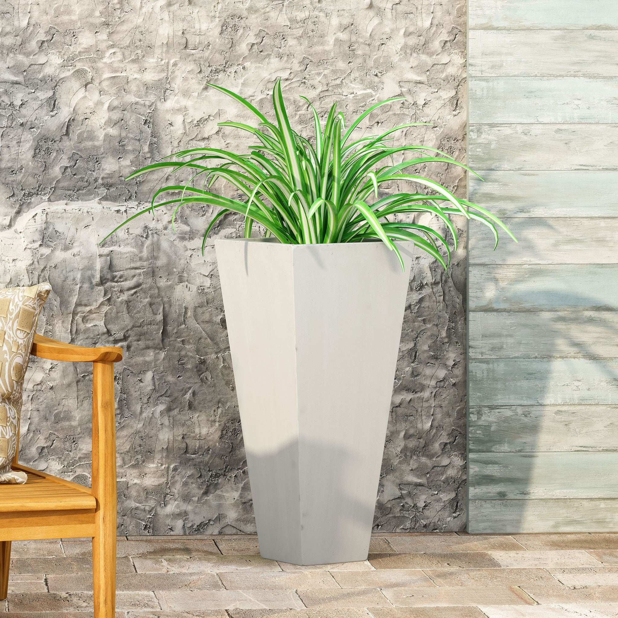 Outdoor Modern Cast Stone Planter by HouseOfZazla