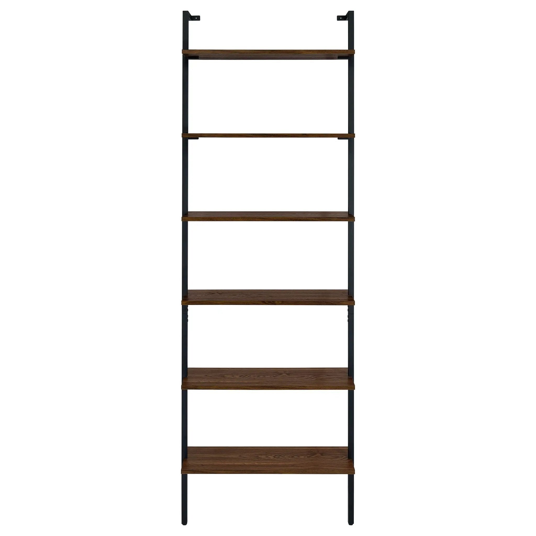 Owens 96-inch 6-shelf Wall Bookshelf Walnut by Unique Piece Furniture