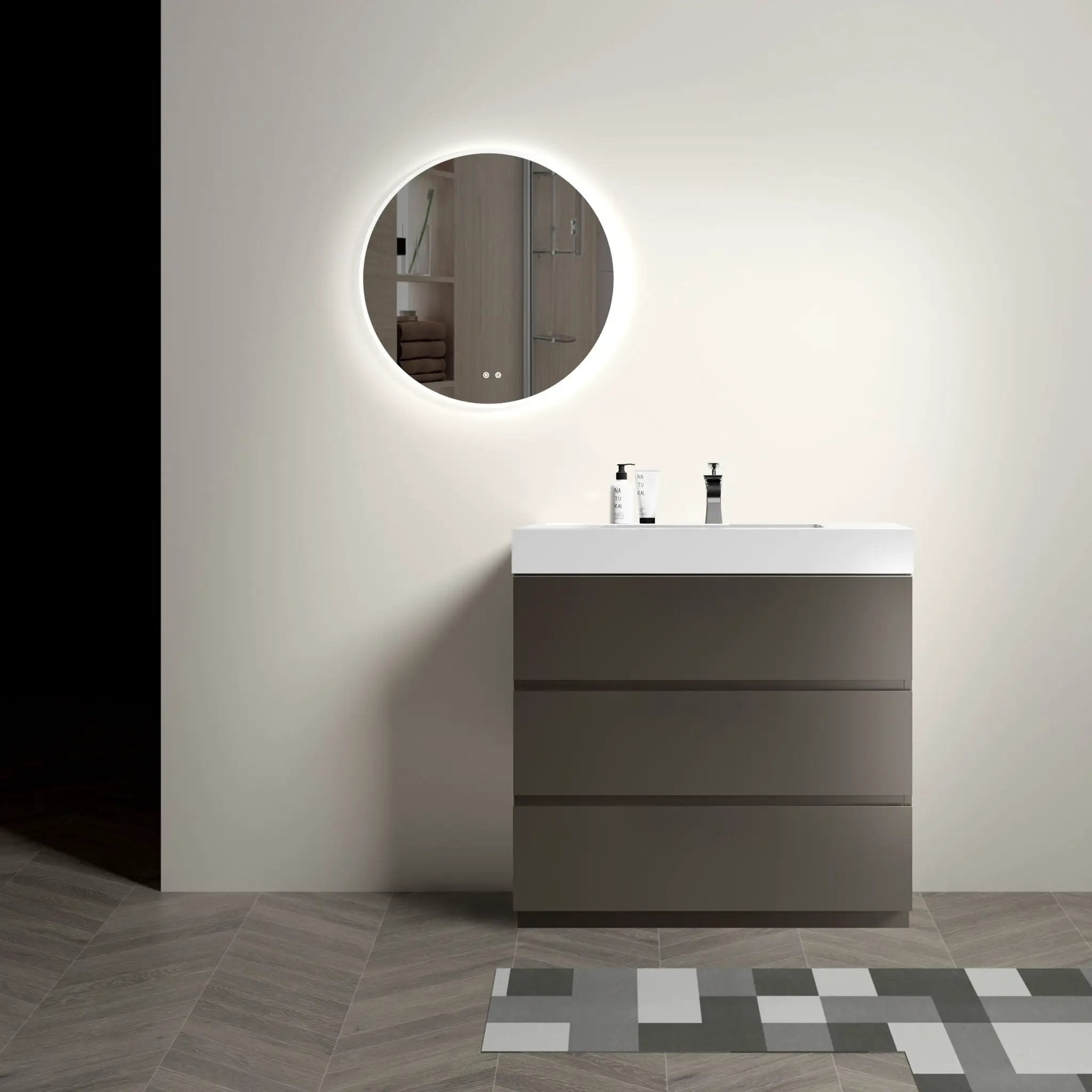Alice - Bathroom Vanity With Sink, Large Storage Freestanding Bathroom Vanity For Modern Bathroom, One-Piece Sink Basin Without Drain And Faucet by HouseOfZazla