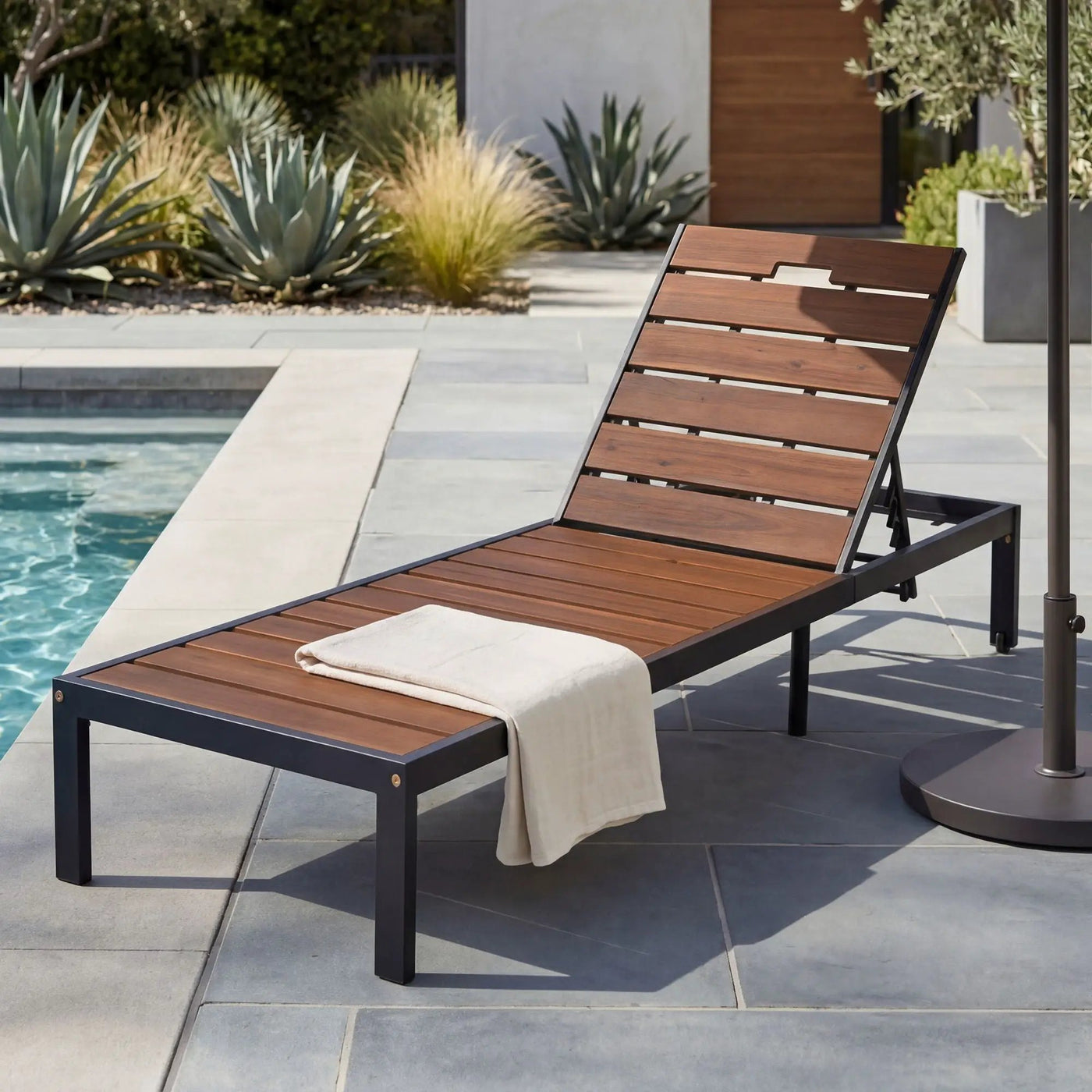 Outdoor Chaise With Adjustable Backrest by HouseOfZazla