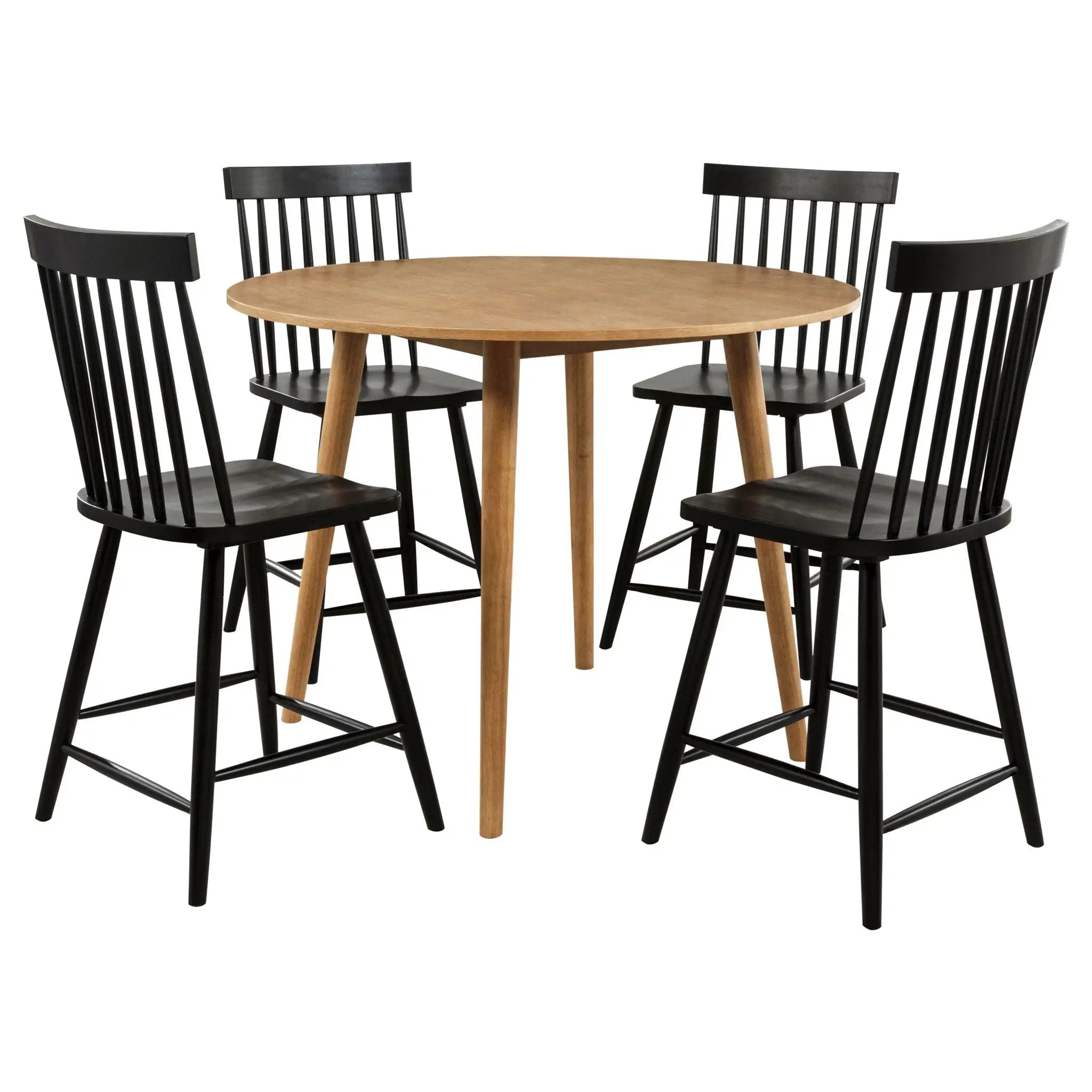 Andrews 5-piece Round Counter Dining Set Light Ash and Black by Unique Piece Furniture
