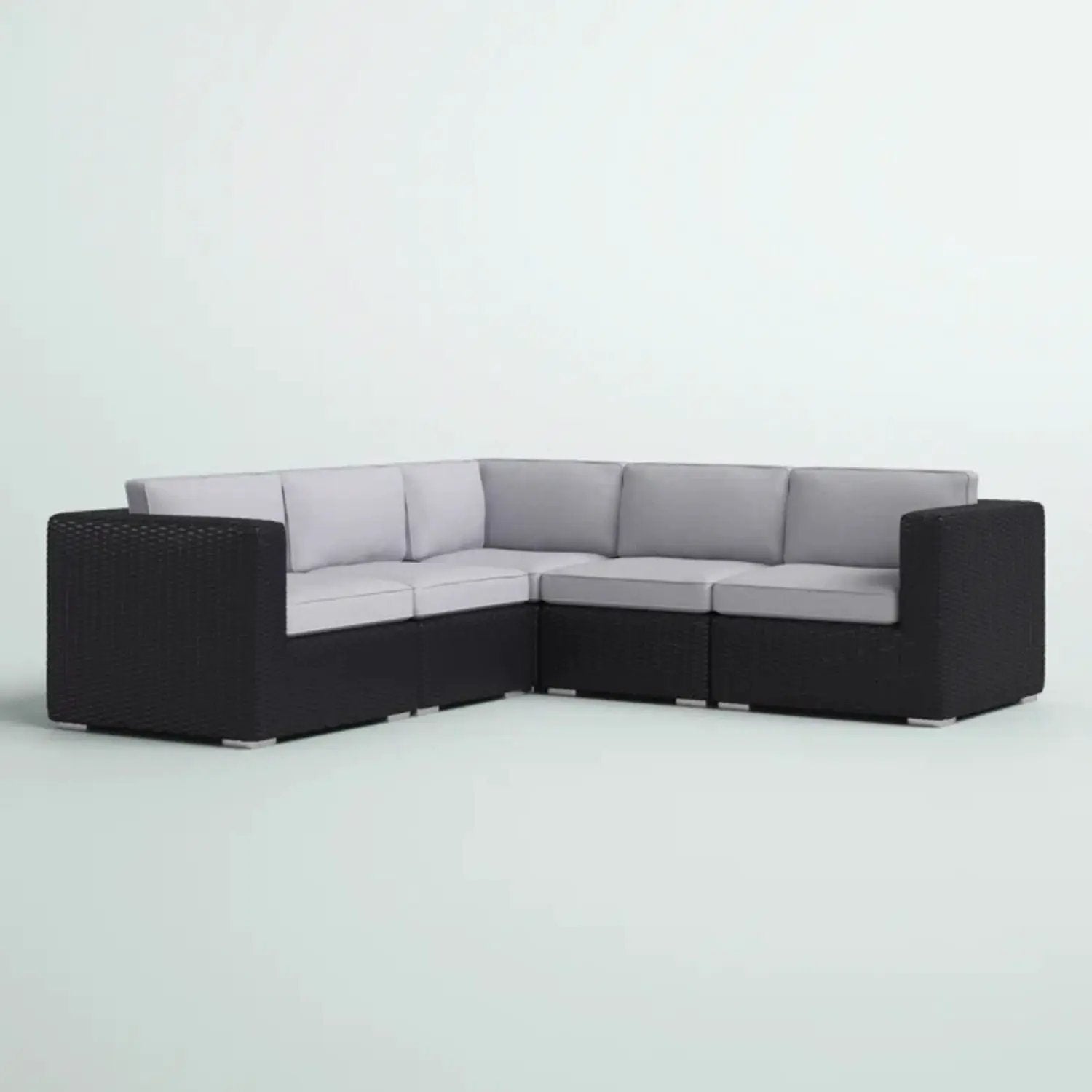 Luxurious Wicker Patio Sectional With Weather Resistant Sunbrella Cushions by HouseOfZazla