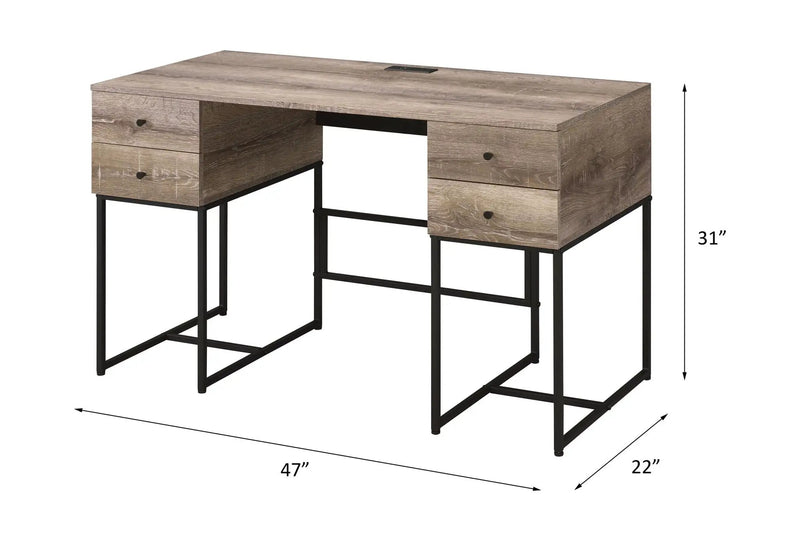 Desirre - Wirting Desk With USB Port - Oak by Unique Piece Furniture