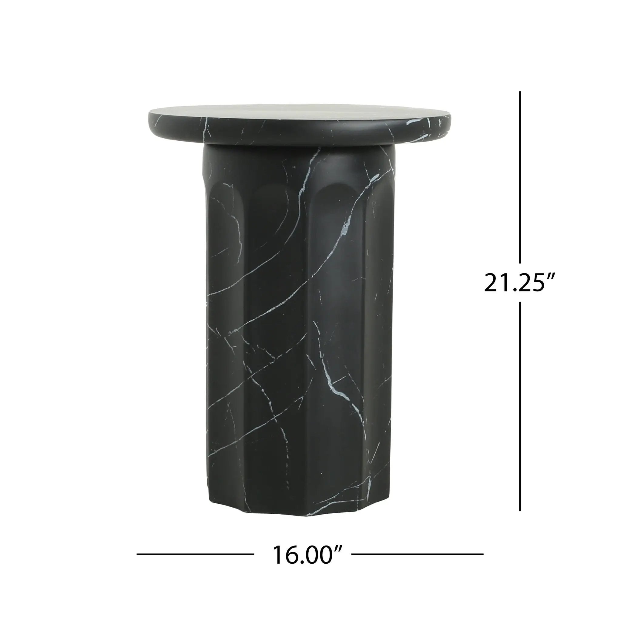 Outdoor Lightweight Concrete Marble Effect Side Table by HouseOfZazla