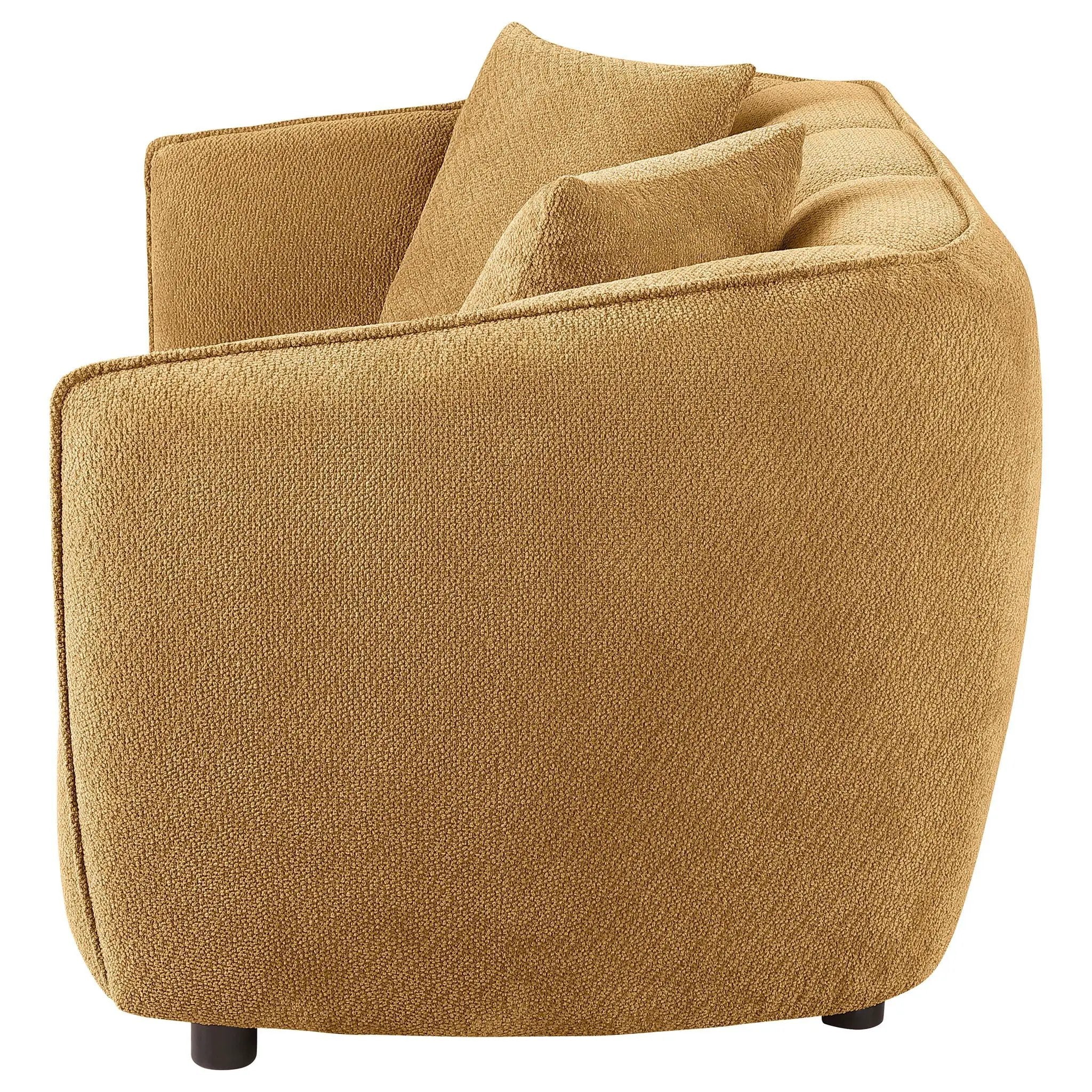 Aleisha Chenille Upholstered Loveseat Mustard Yellow by Unique Piece Furniture