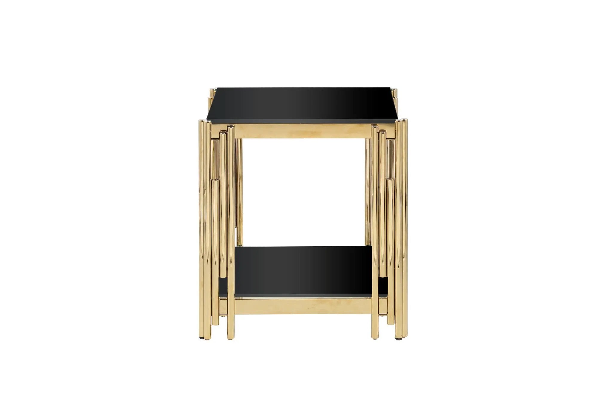 Square End Table With Tempered Glass Top For Living Room by HouseOfZazla