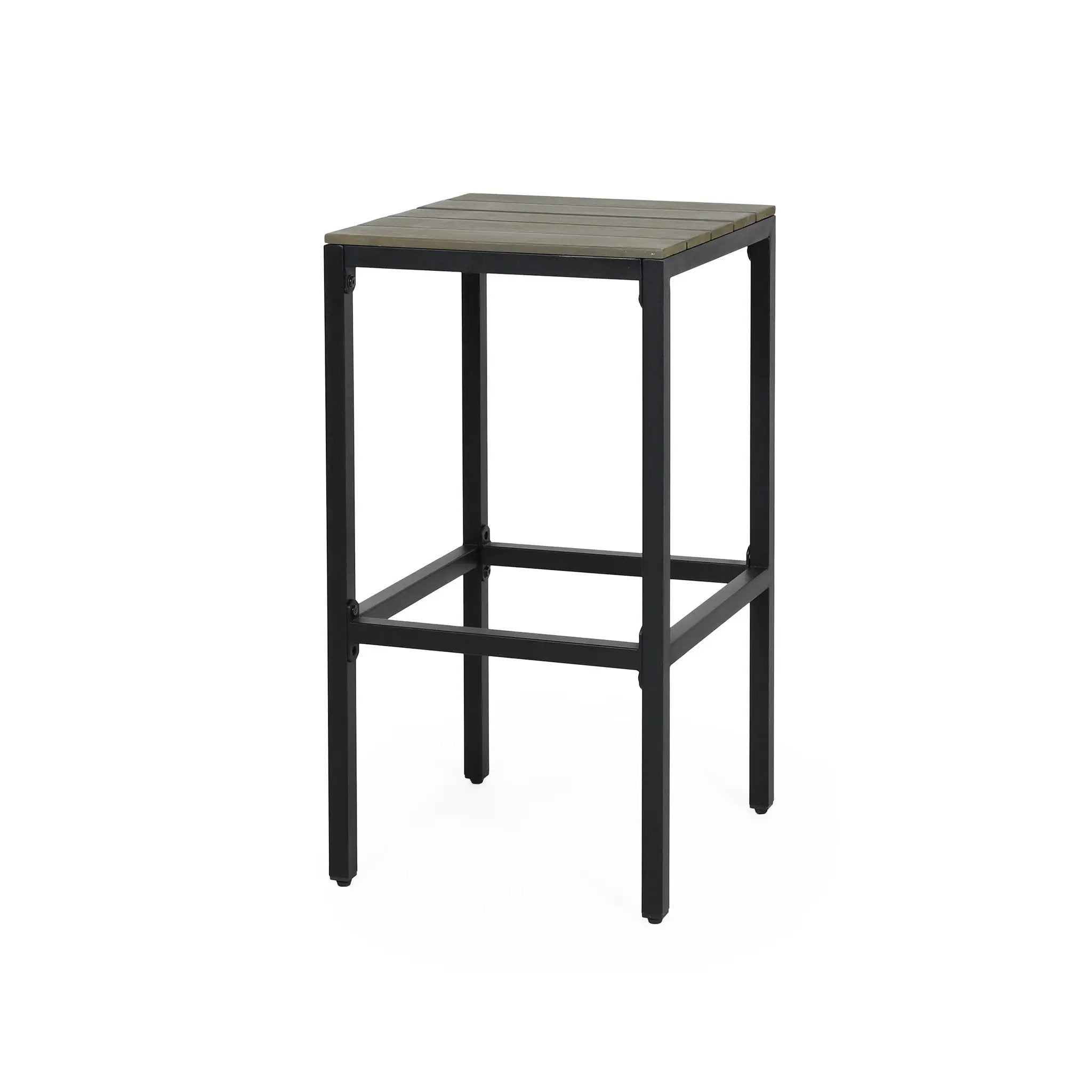 Outdoor Bar Stool With Slat Design And Metal Frame (Set of 2) by HouseOfZazla
