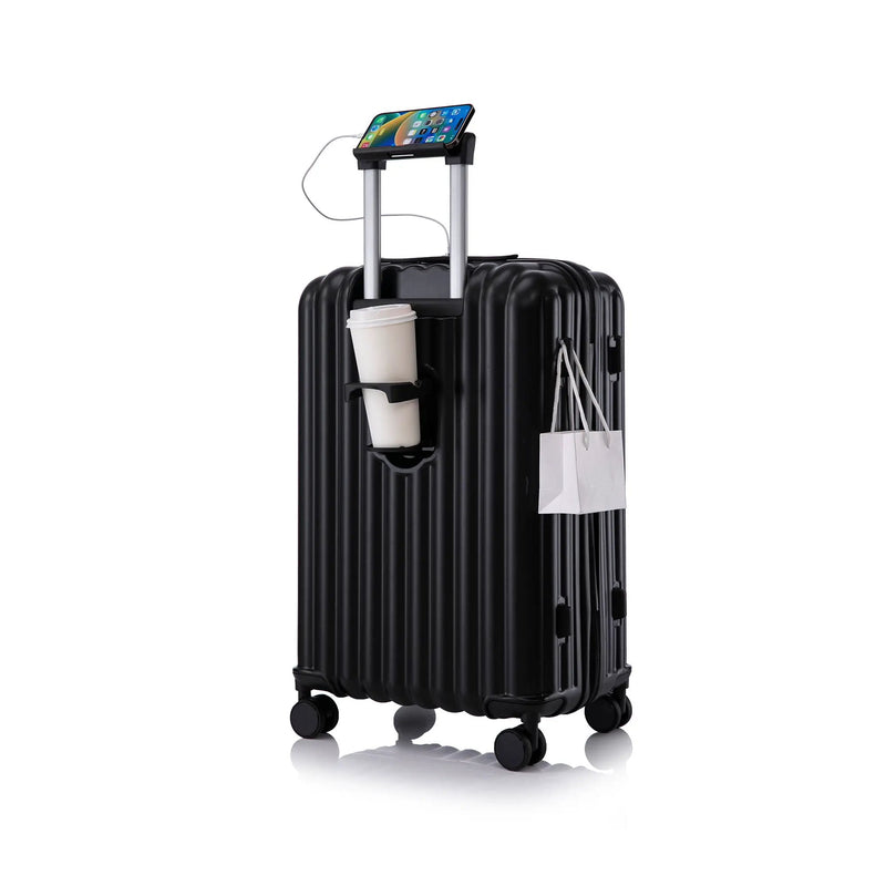 20" / 24" / 28" 3 Pieces / Set Spinner Wheel Luggage, Carry On Suitcase, With Cup Holder & USB Port & Phone Holder by HouseOfZazla
