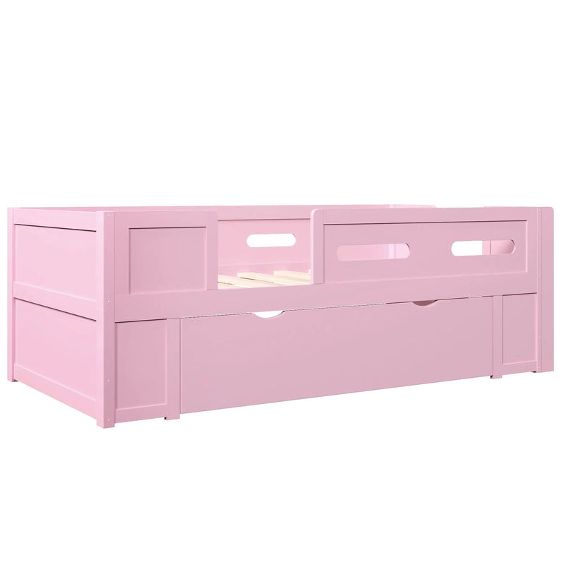 Platform Bed With Guardrail And Drawer by HouseOfZazla