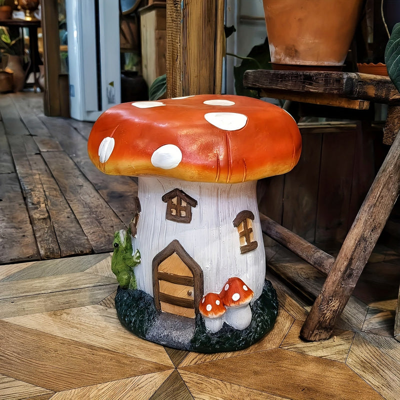 13.4" Mushroom House Garden Stool by HouseOfZazla