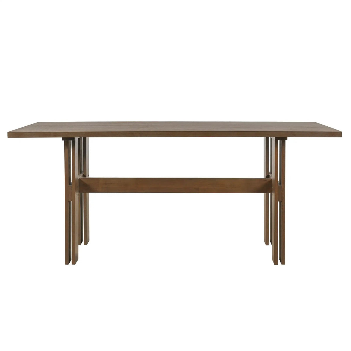 7-Piece Mid-Century Dining Set, 71" Rectangular Rubber Wood Dining Table by HouseOfZazla