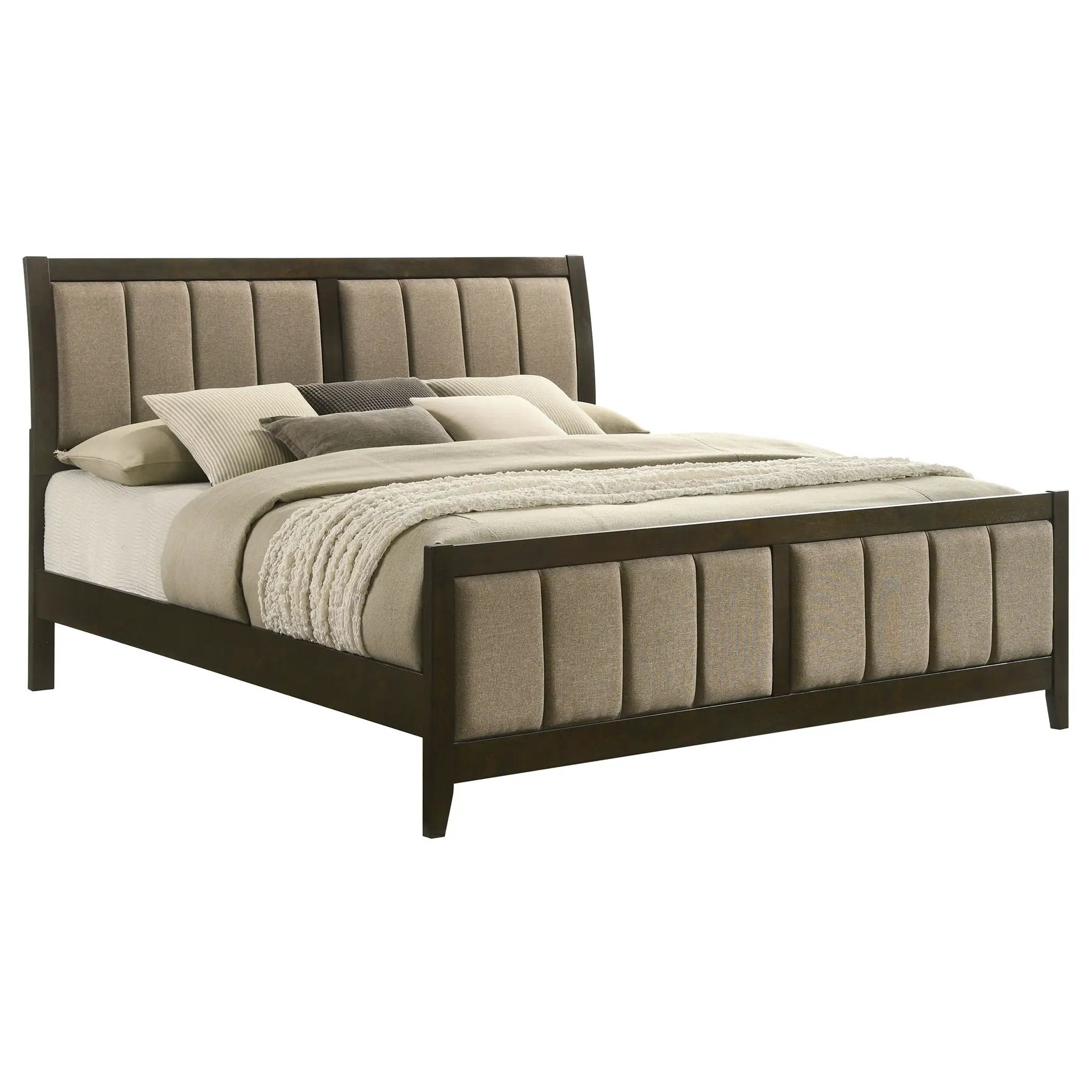 Wilkes 51-inch Upholstered Eastern King Bed Dark Cocoa by Unique Piece Furniture