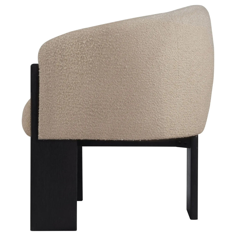 Valdez Boucle Upholstered Barrel Back Accent Chair Beige by Unique Piece Furniture