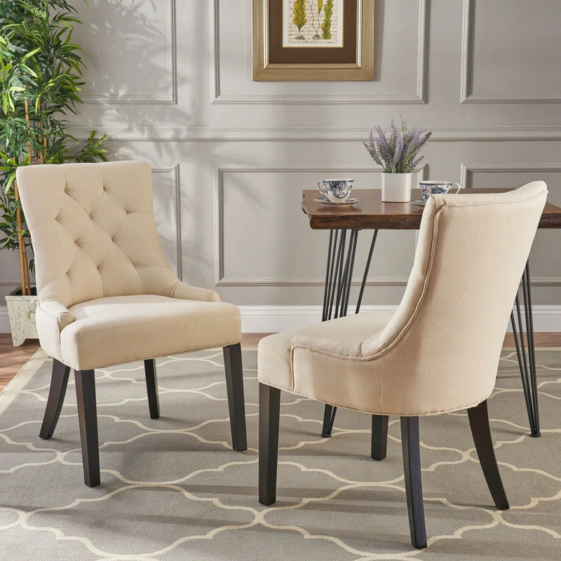 Cheney Contemporary Dining Chair Tufted Upholstery (Set of 2) by HouseOfZazla