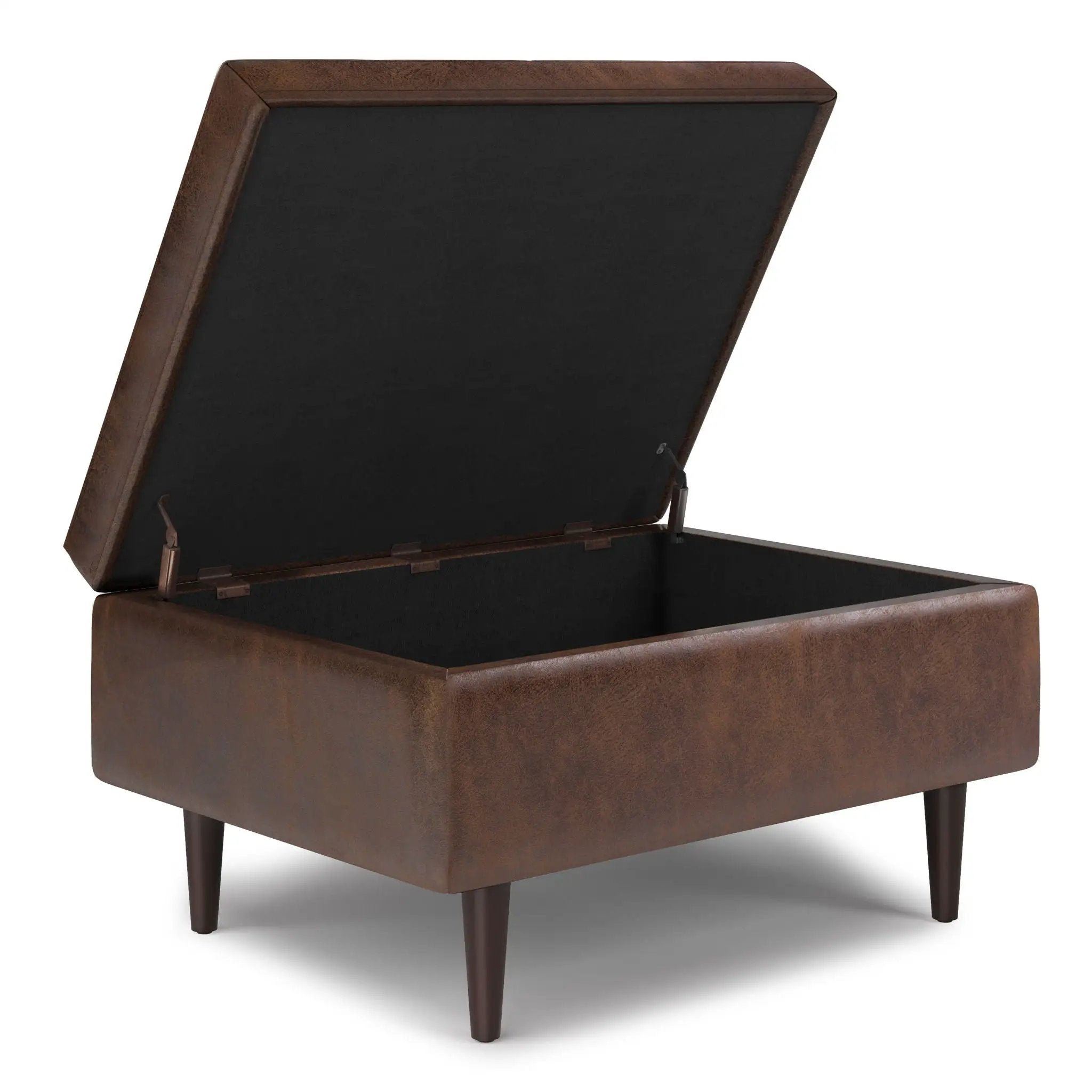 Shay - Large Square Coffee Table Storage Ottoman Mid-Century Style by Unique Piece Furniture