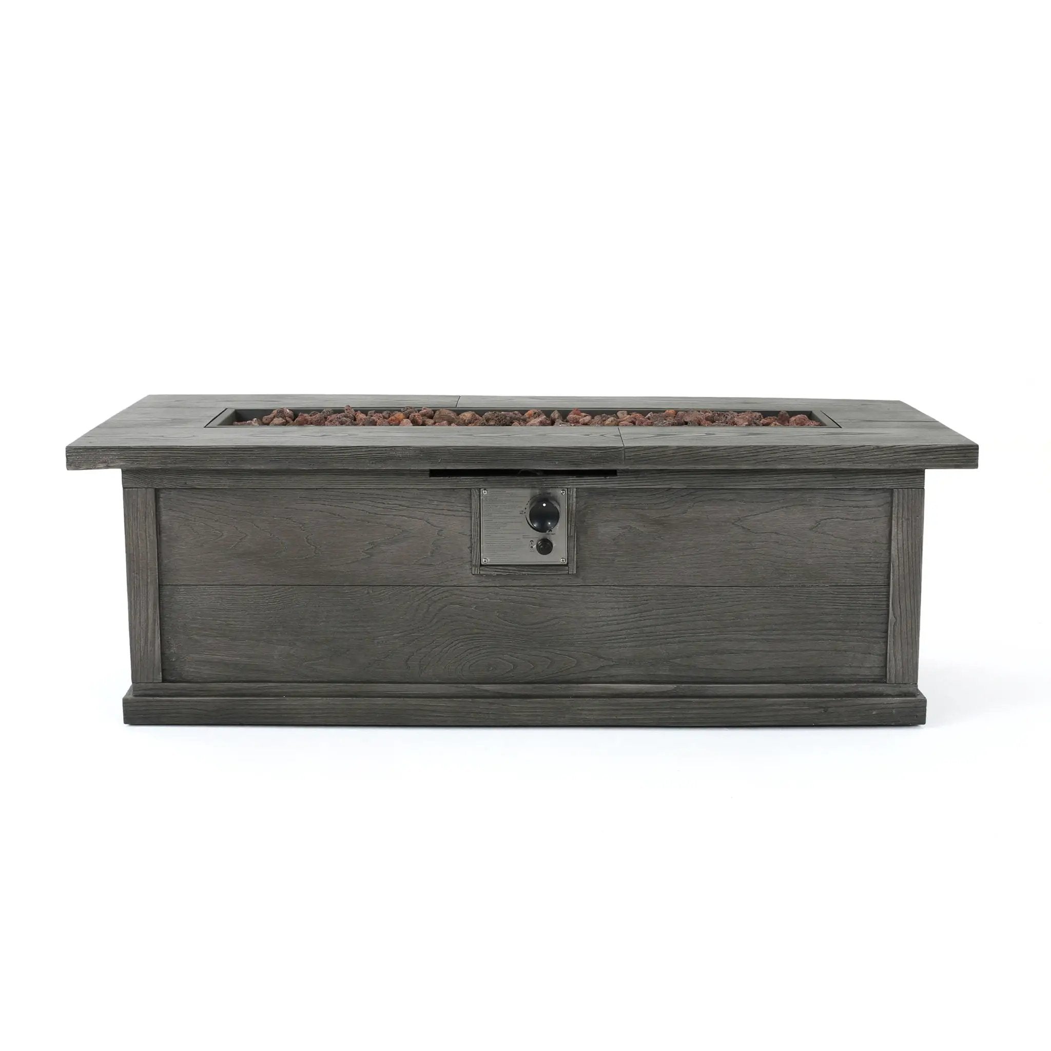 Transitional Rectangular Outdoor Propane Fire Pit With 50,000 BTU by HouseOfZazla