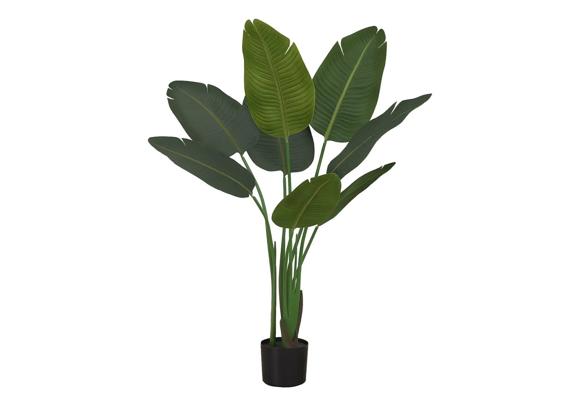 44" Tall, Artificial Plant, Bird Of Paradise Tree, Indoor, Faux, Fake, Floor, Greenery, Potted, Decorative - Green / Black by Unique Piece Furniture