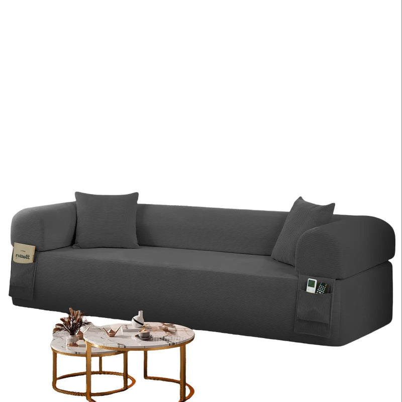 Spring Sofa with High-Quality Fabric, Pillows & Storage - Gray by HouseOfZazla