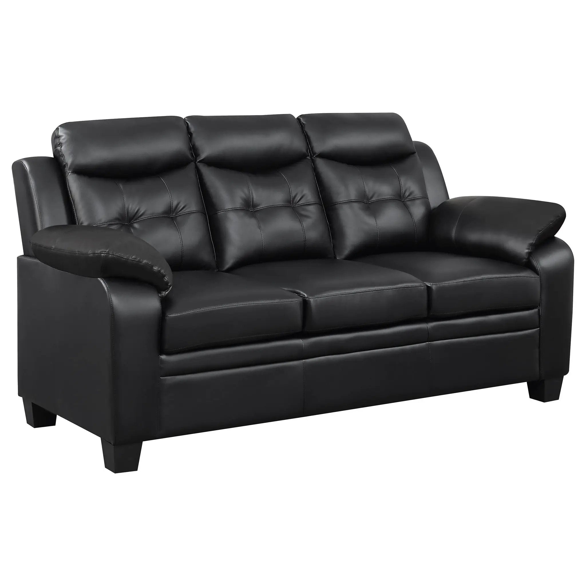 Finley 3-piece Upholstered Padded Arm Tufted Sofa Set Black by Unique Piece Furniture
