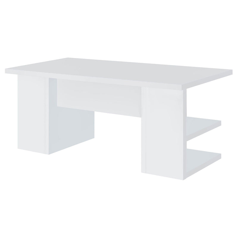 Hannah - 4 Shelf Writing Desk With Open Shelving - White by HouseOfZazla
