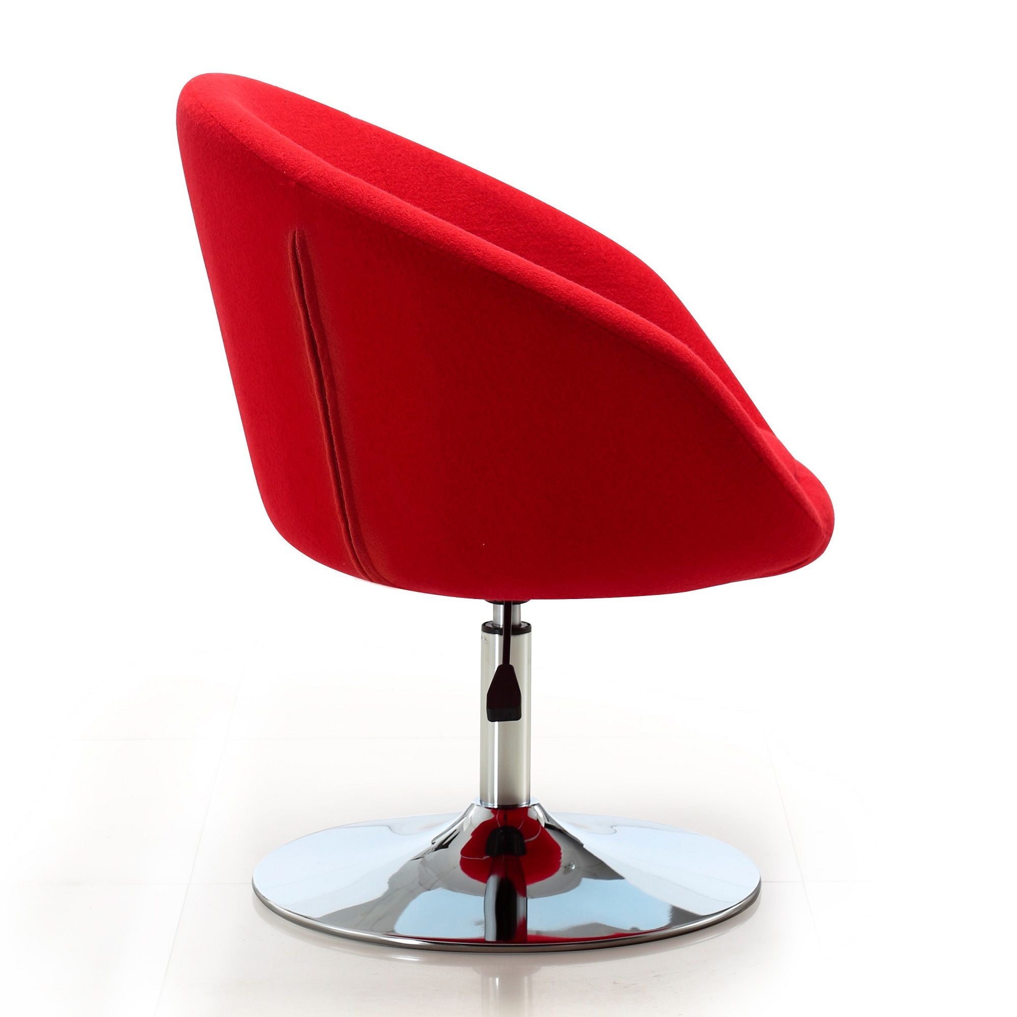 Upholstered Swivel Lounge Chair With Adjustable Height - Red by HouseOfZazla