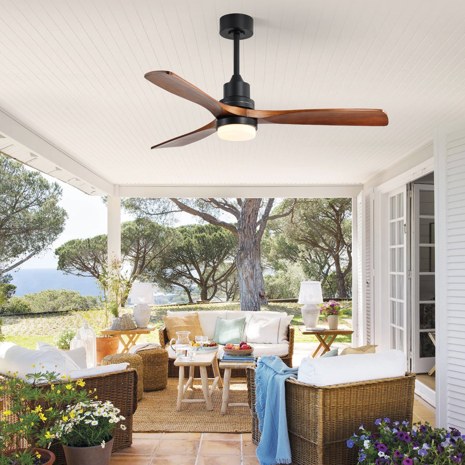 52 Inch Indoor Ceiling Fan with Dimmable LED Light and Remote Control by HouseOfZazla