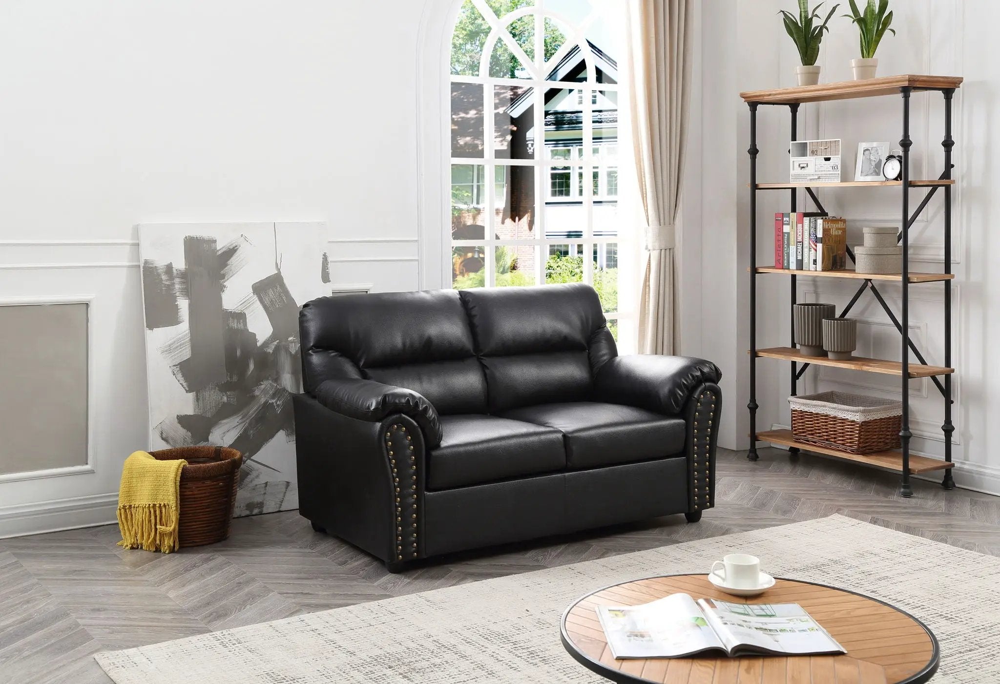 Padded Love Seat For Modern Living - Black by HouseOfZazla