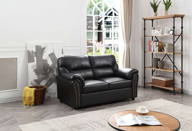 Padded Love Seat For Modern Living - Black by HouseOfZazla