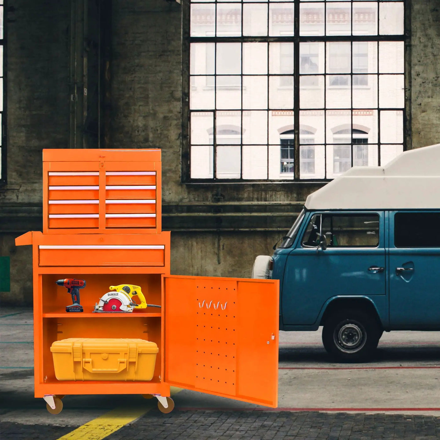High Capacity Rolling Tool Chest With Wheels And Drawers, Storage Cabinet by HouseOfZazla