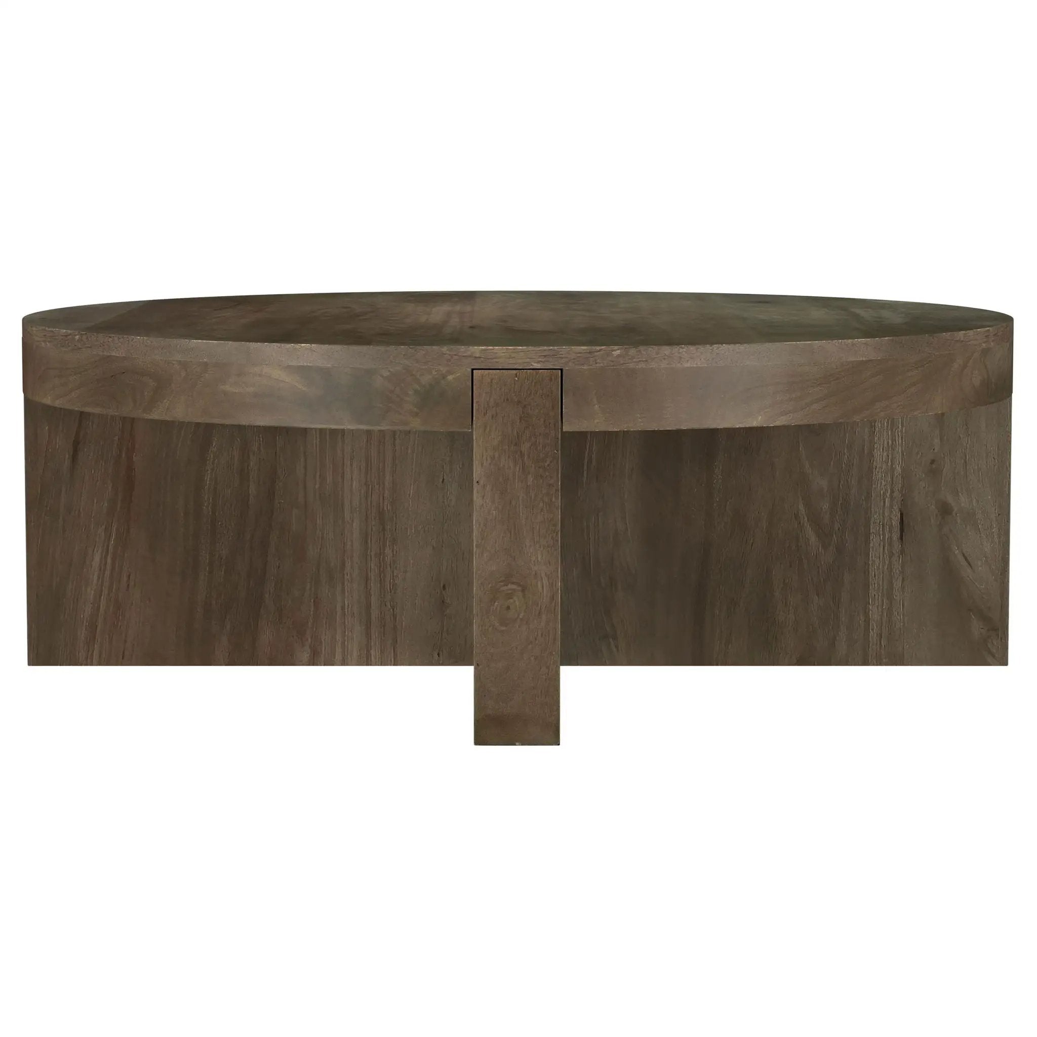 Kinkaid Round Solid Mango Wood Coffee Table Brown by Unique Piece Furniture