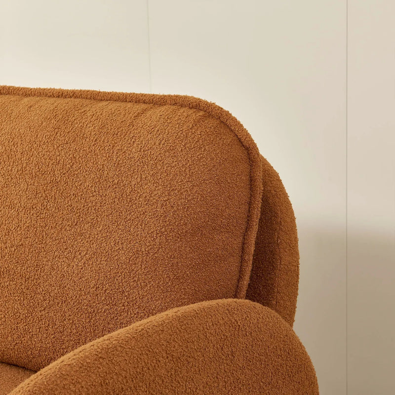 Loveseat Sofa Small Couch For Living Room, Sherpa Fabric Upholstered Loveseat Sofa Couch, Small Loveseat Sofa For Apartment, Bedroom by HouseOfZazla