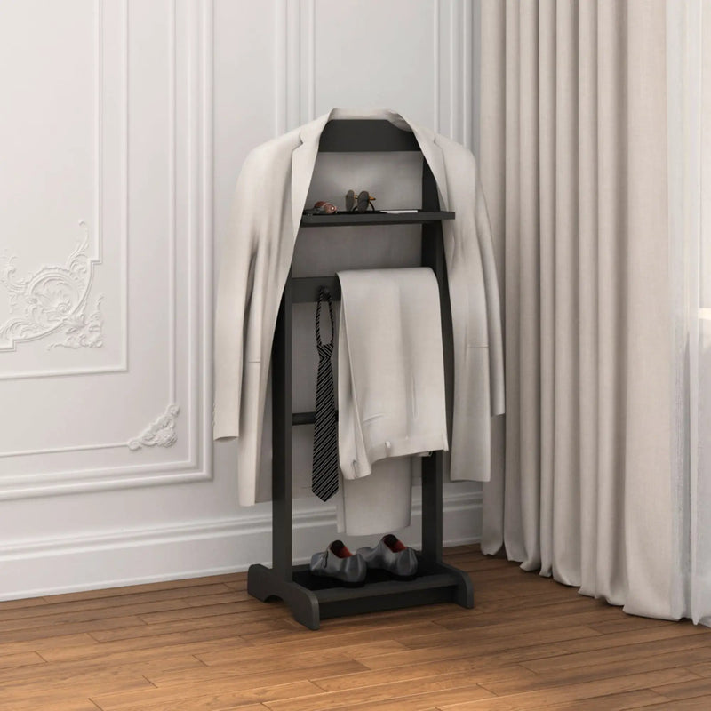 Accent Portable Garment Rack, Clothes Valet Stand With Storage Organizer by HouseOfZazla