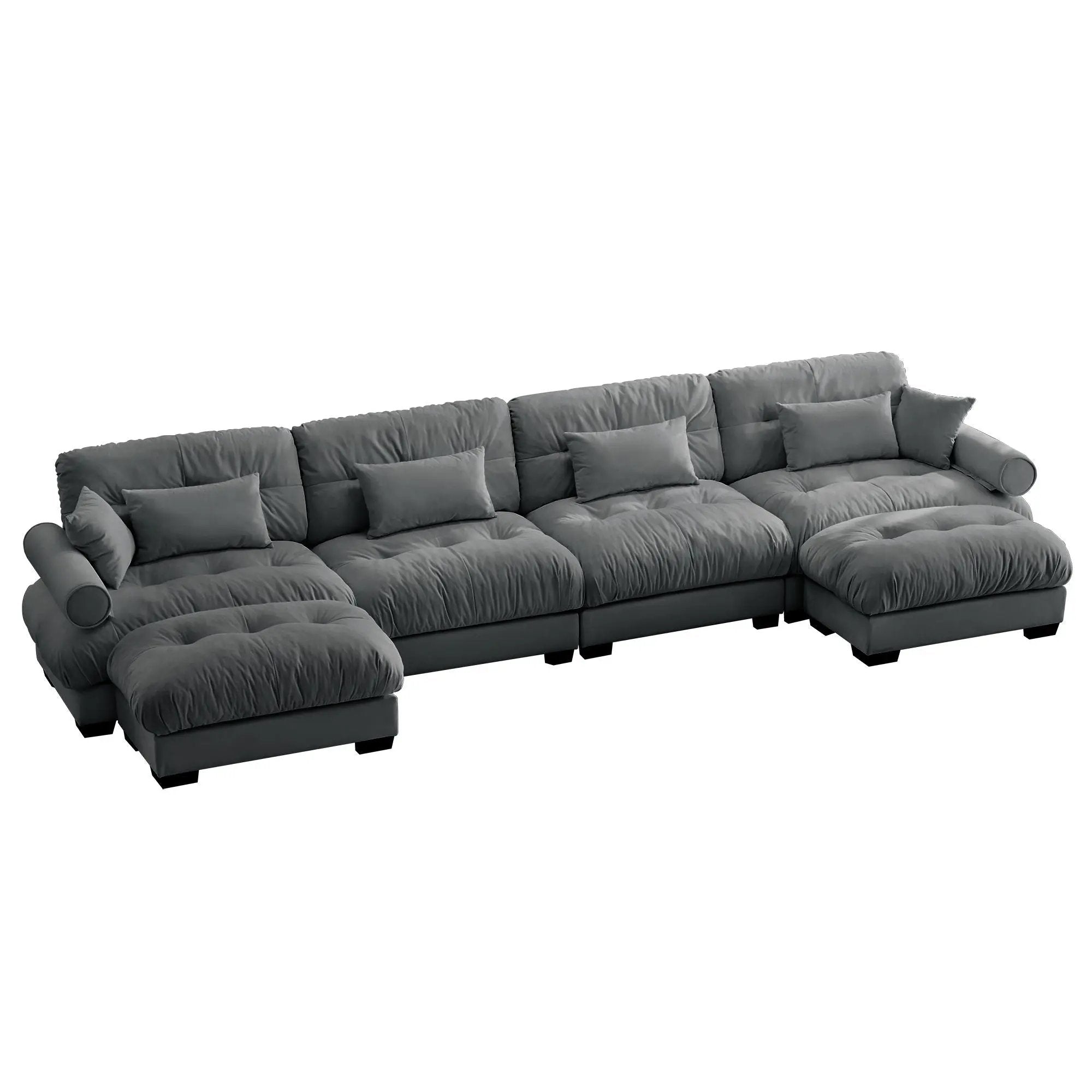 Super Comfort Oversized Modular Sectional Sofa With Movable Ottoman by HouseOfZazla