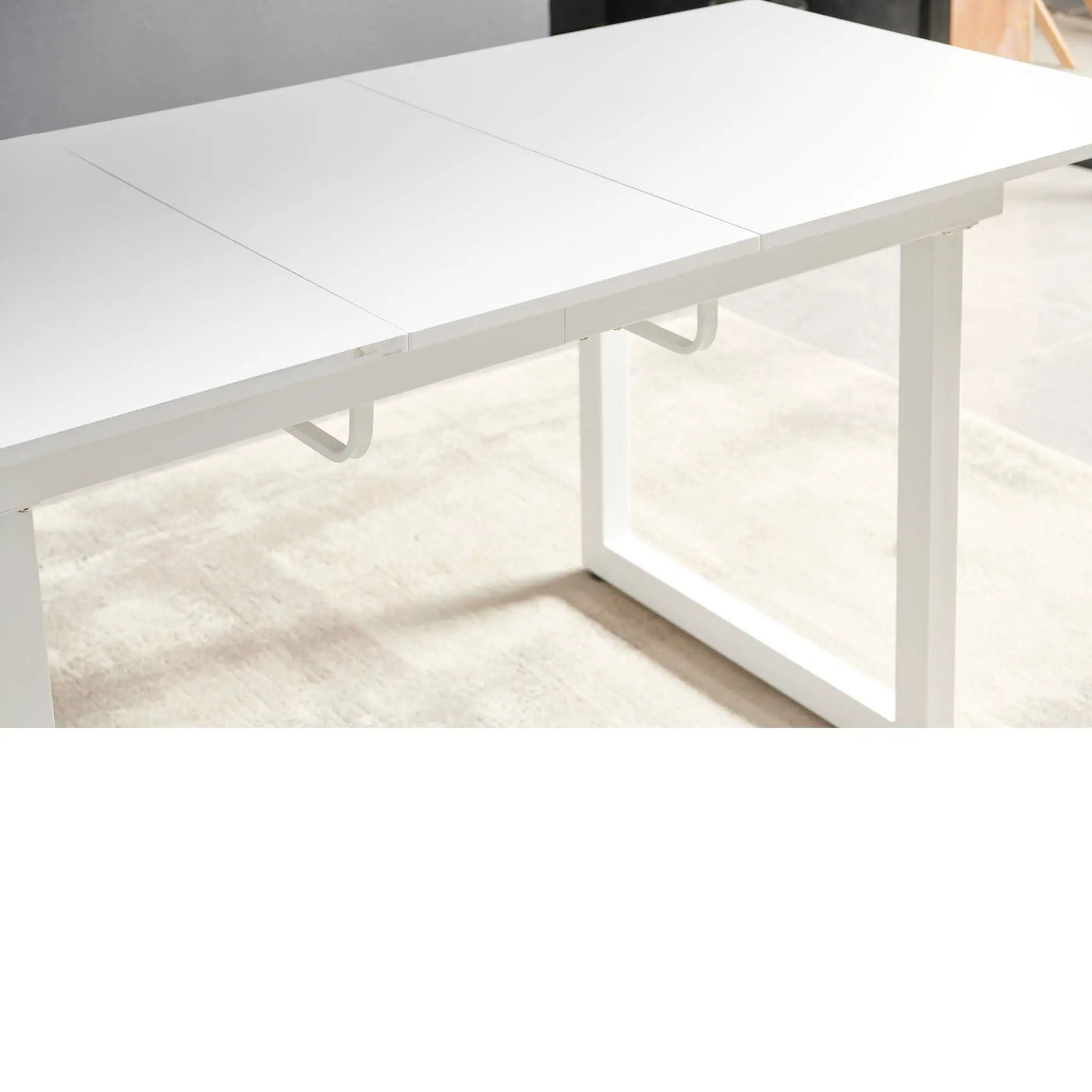Square Extendable Dining Table With Metal Leg, Modern Space Saving Kitchen Table For Living Room by Unique Piece Furniture