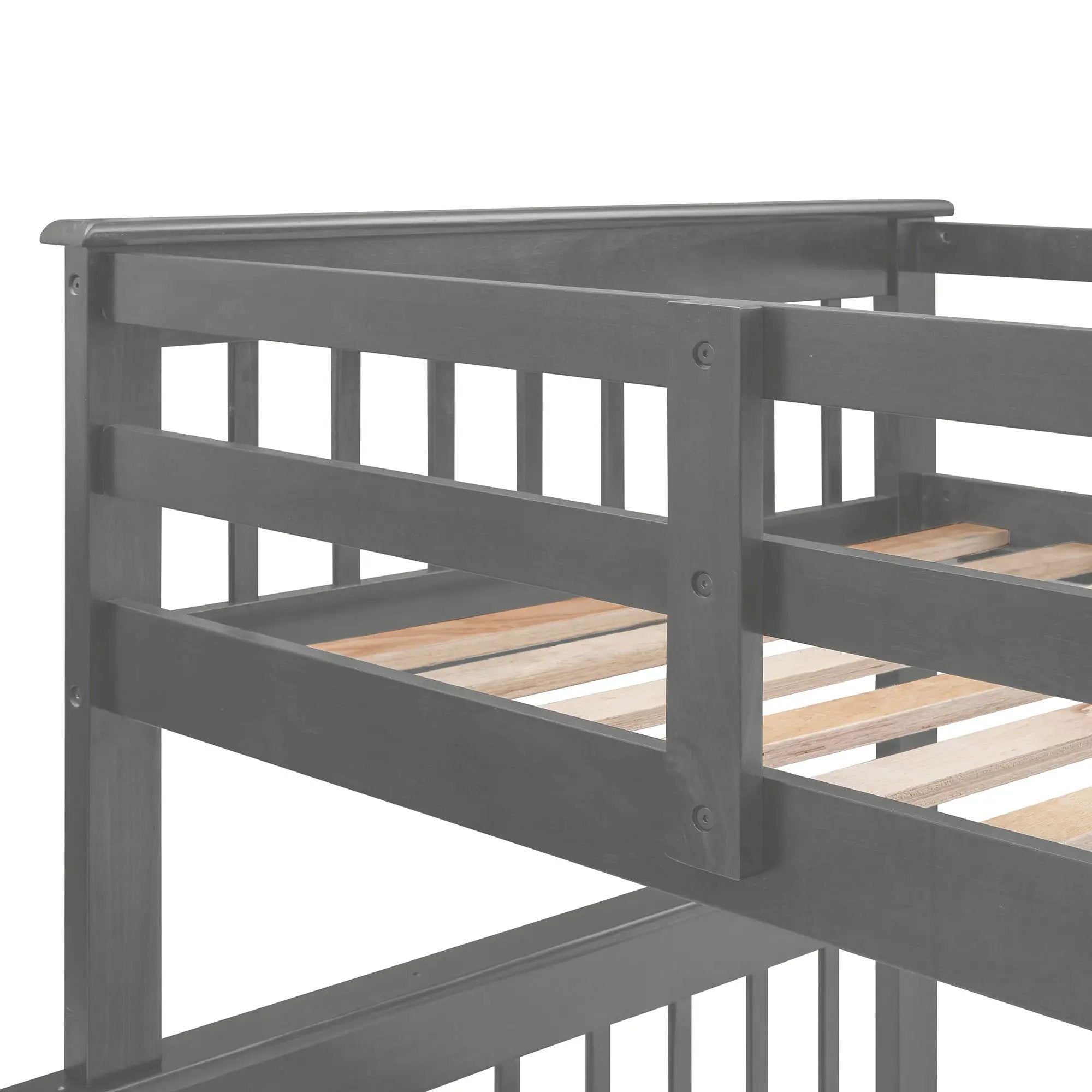 Stairway Bunk Bed With Storage And Guard Rail For Bedroom by HouseOfZazla