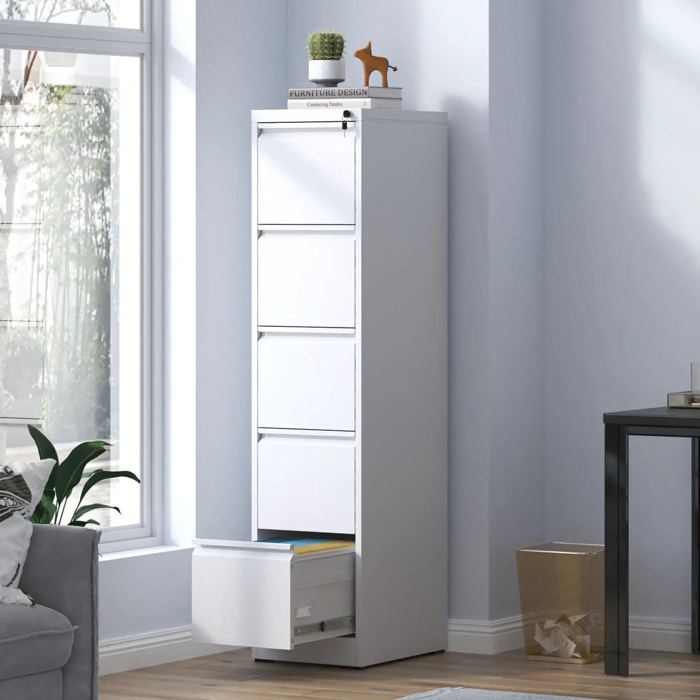 Steel Drawer Vertical File Cabinet With Lock For A4 Legal / Letter Size by HouseOfZazla