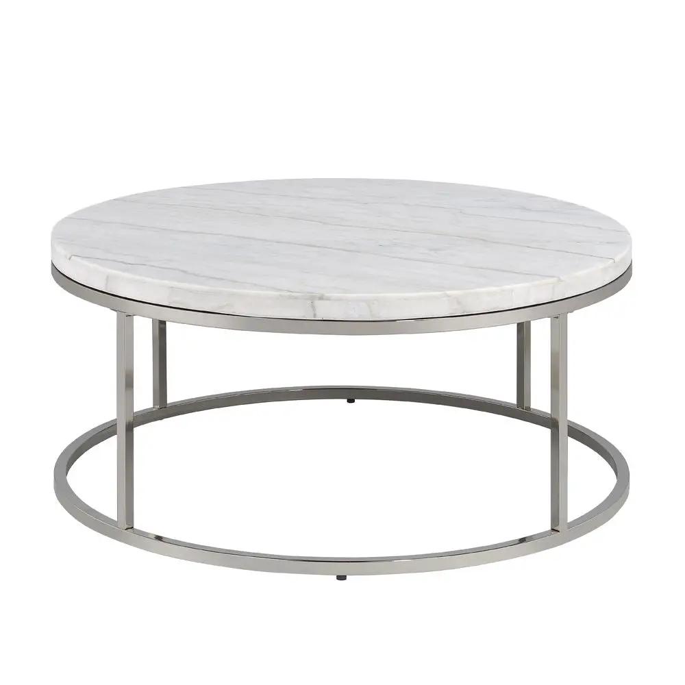 Zaidee - Coffee Table With Marble - Marble Top & Nickel by Unique Piece Furniture